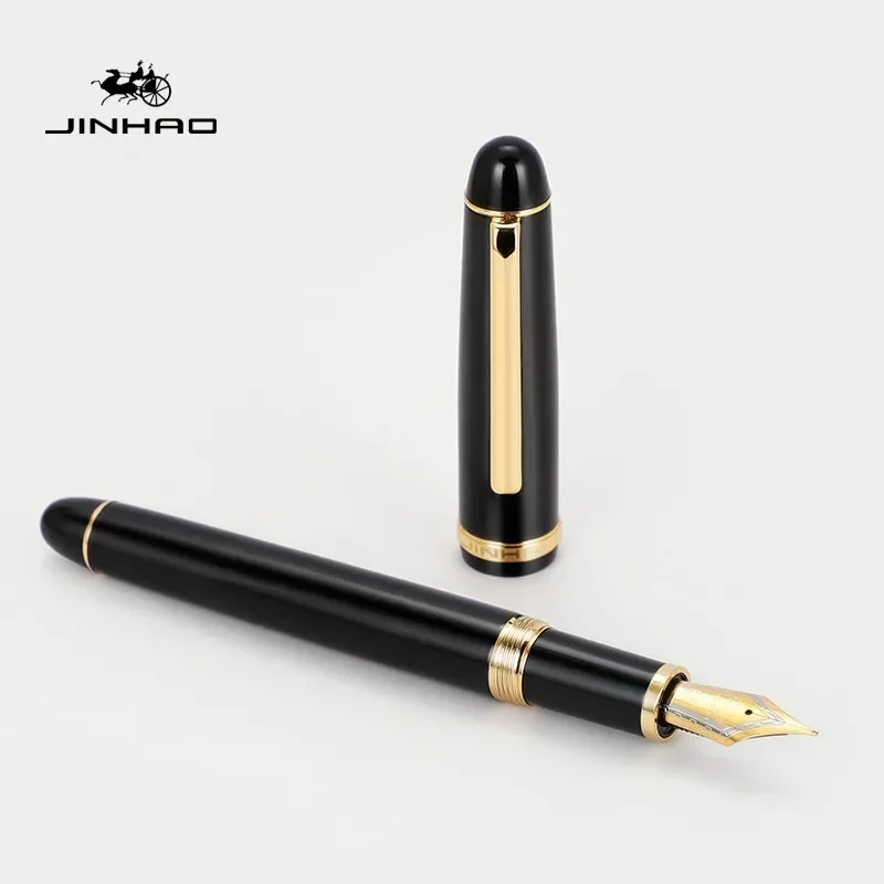 JINHAO X350 Fountain Pen Black Barrel Gold Clip EF F M Iraurita Nib for Writing Signature Office School Supplies Stationary