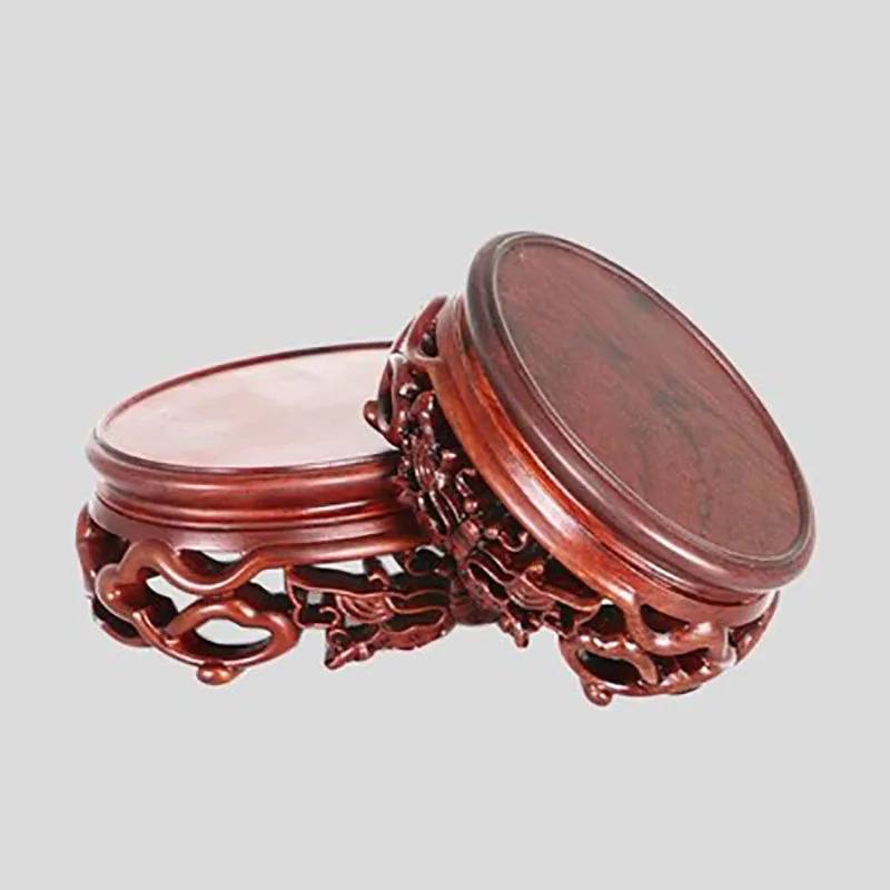 Elliptical Pot Base, strange Stone, Wood Carving, Antique Ornament, Purple Sand, Vase, Bonsai