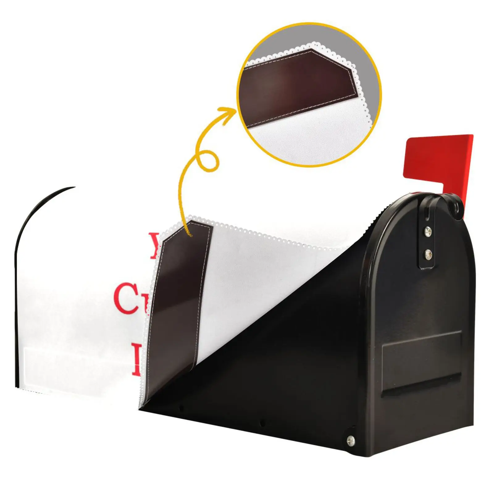 Mailbox Cover Wrap Polyester Material With Magnetic Strip Standard Size Letter Post Box Cover Sticker Home Garden Decor