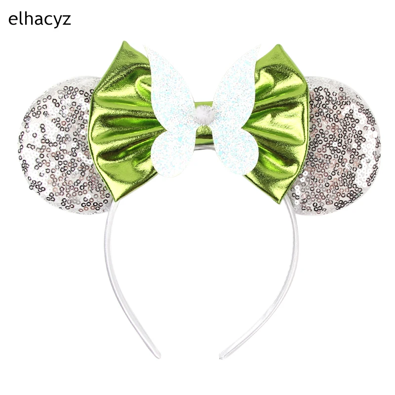 2024 Popular Glitter Leopard Sequins Mouse Ears Hairband Women Girls Cosplay Headband Party Head Wear DIY Kids Hair Accessories