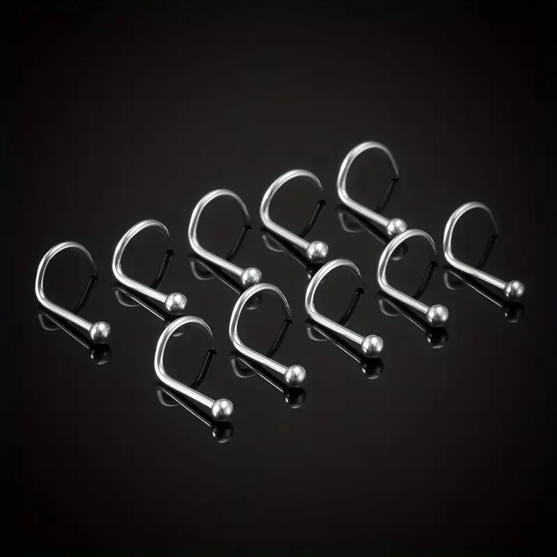 Stainless Steel Nose Studs Ring Screw Bar Bone Nostrils Rings Body Piercing Jewelry 10/20/50 Pcs piercing jewelry,nose rings,body piercing jewelry,body jewelry,nose studs