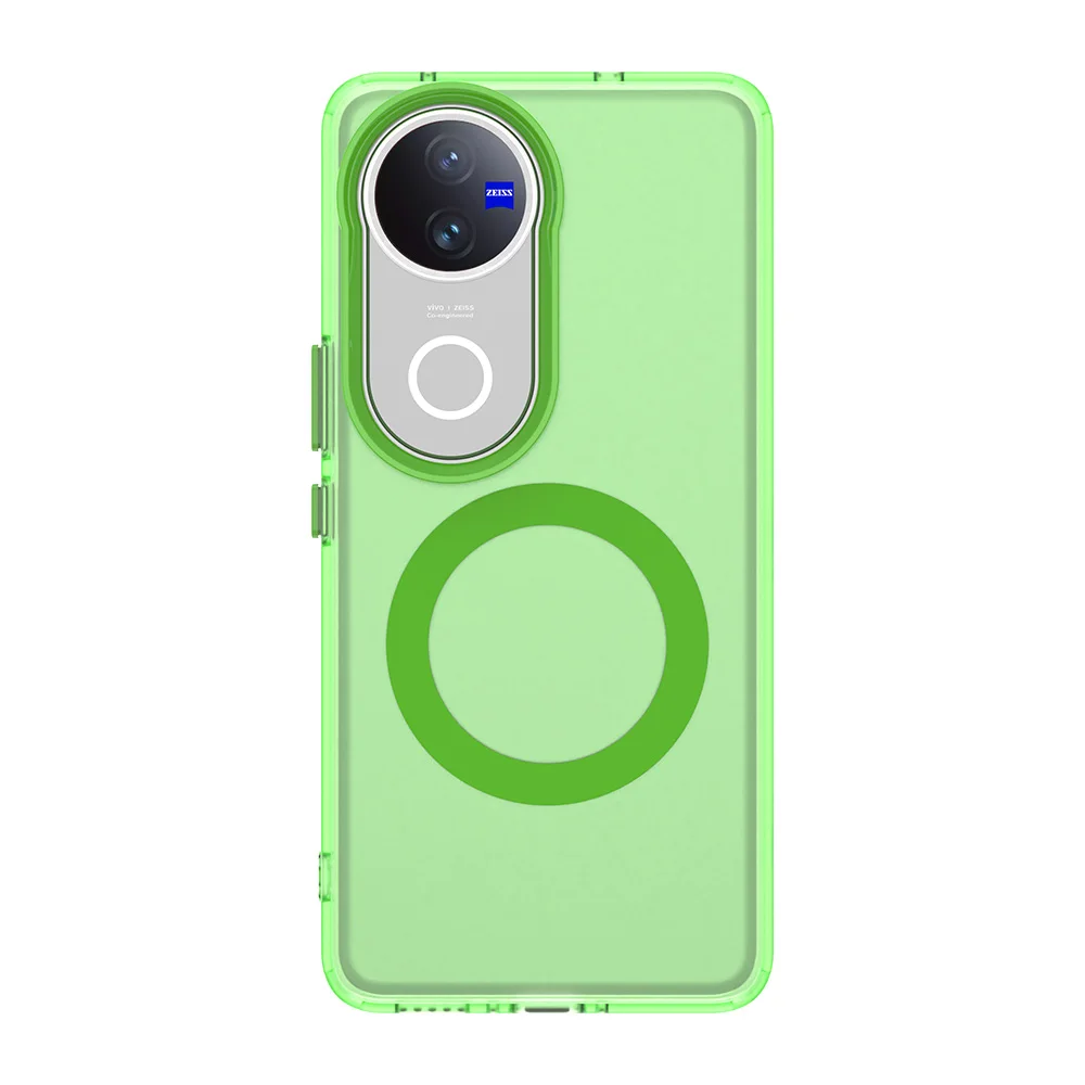 Transparent Soft TPU Frosted MagSafe Phone Case with Raised Border and Wireless Charging Support