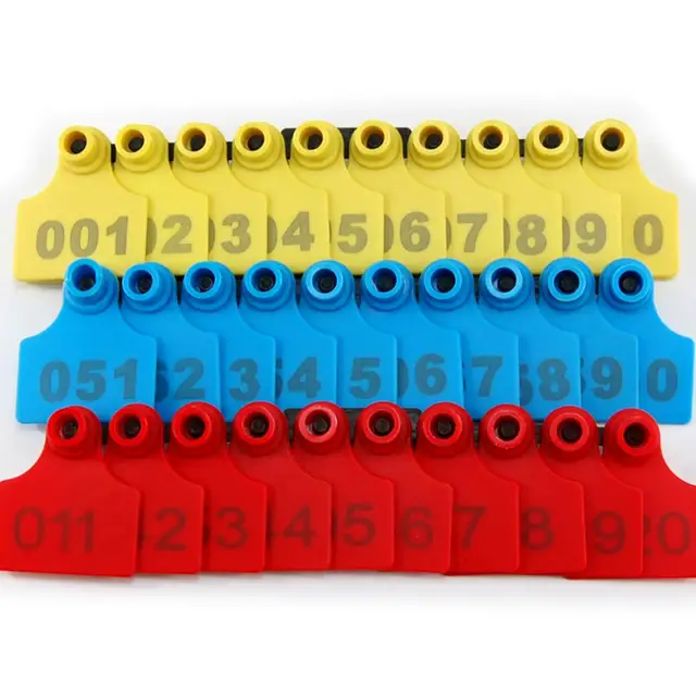 100 Etichette Orecchio Per Bestiame Numerate - TPU Verde Per Pecore, Capre, Maiali - Numeri 001-100 - Foto 8