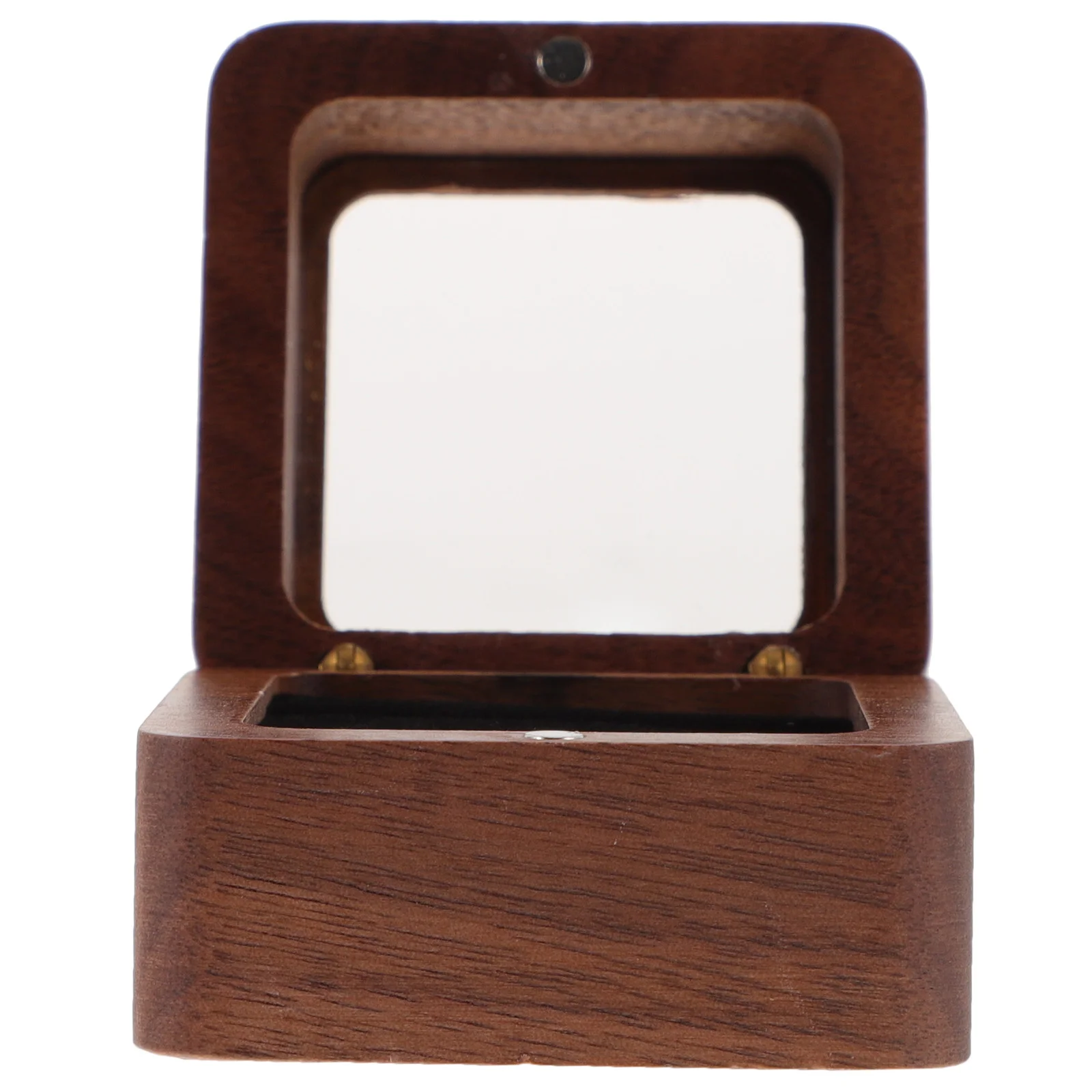 

Wooden Wedding Ring Box Exquisite Square Proposal Double Ring Holder Ring Organizer