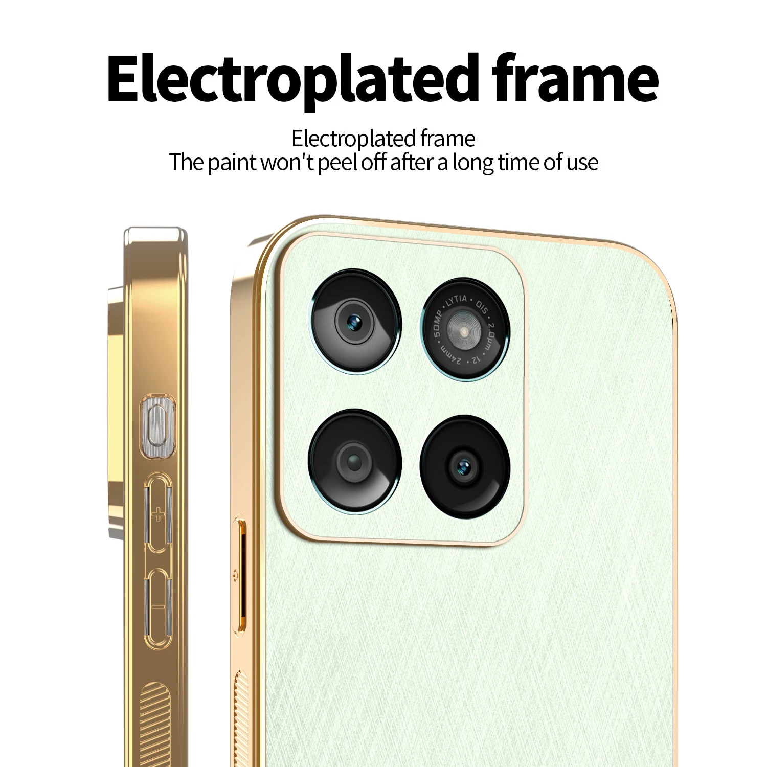 Bamboo Patterned Leather Case with Magnetic Wireless Charging Feature