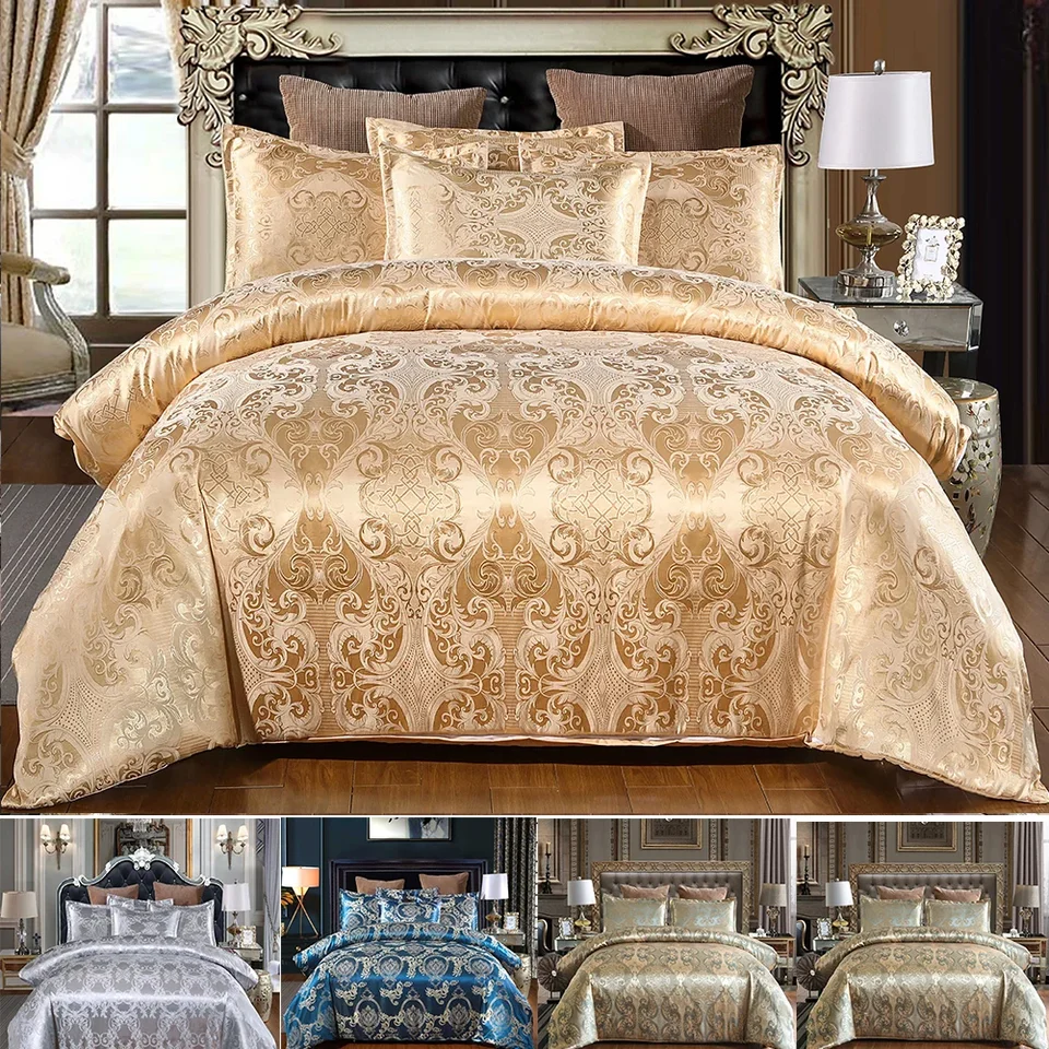 Ensemble De Literie Double En Tissu Jacquard Luxe – Gris Argent Luna Par PORTFOLIO HOME – Neuf