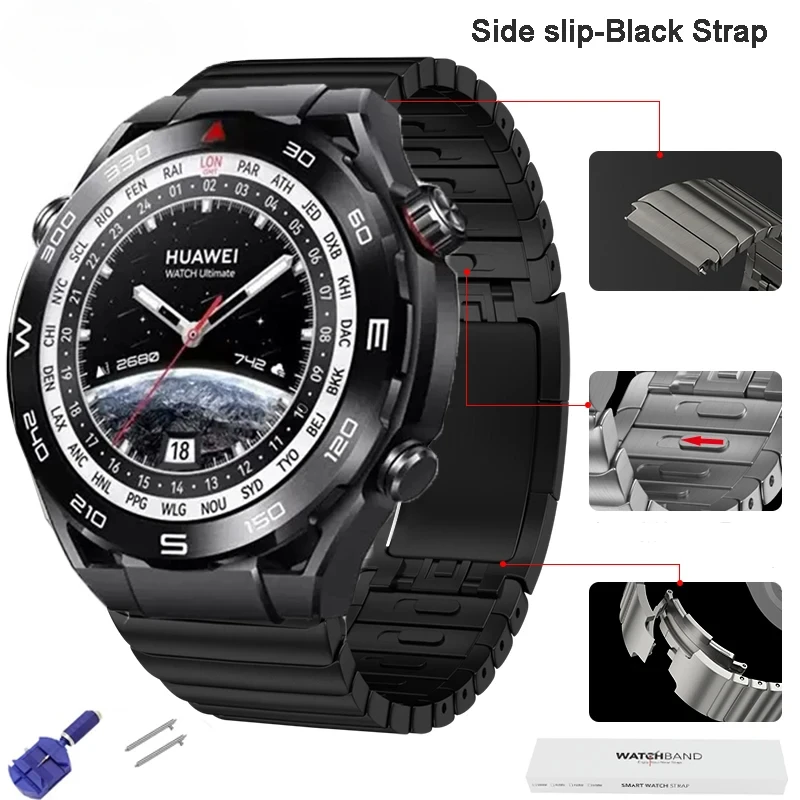 Cinturino In Acciaio Inossidabile Per Huawei Watch Ultimate 22Mm Cinturino In Metallo Bracciale Per Huawei Ultimate,Style1/ Style2 Cinturino Laterale
