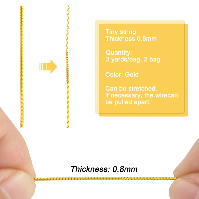 Filo Di Rame Dorato Francese 1mm - 24.9m, Per Ricamo E Decorazioni - Foto 7