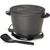 Electric Deep Fryer,Black,Heavy-duty cast aluminum with nonstick finish; sturdy,stay-cool handles,magnetic safety cord 3