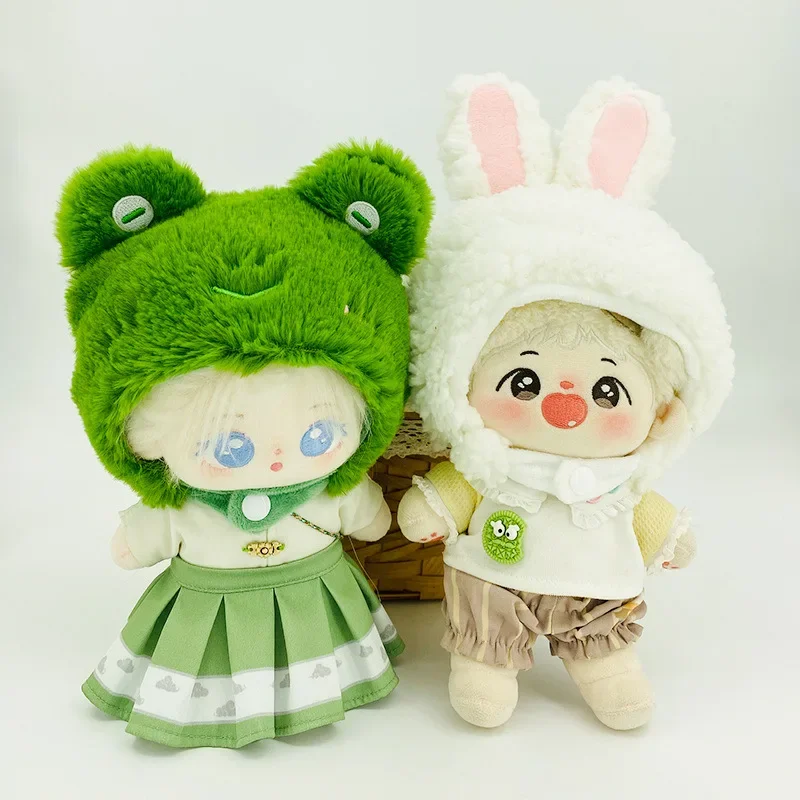 

20CM Cotton Doll Animals Hat Shark Dog Cat Fox Dolls Accessories Beautiful and Delicate Wear Kawaii Things Head Cat Kids Gifts