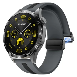 Universal 20/22mm Rubber Strap for Smartwatches - Durable Wristband Bracelet (Gray black)