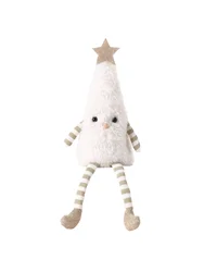 Festive Plush Christmas Tree Doll for Home and Party Decorating (White)