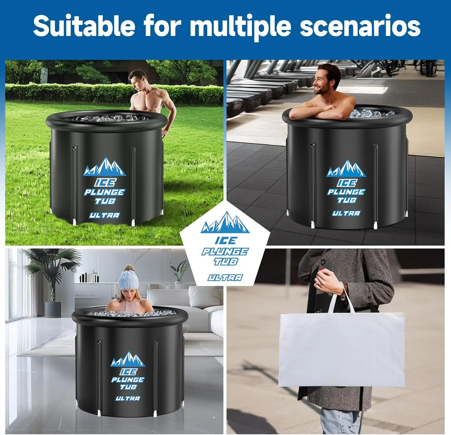 Cold Plunge Tub Size 126 Gallons Ice Bath Tub, Multiple Layered Portable Ice Bath, Cold Water Therapy Training Athletes Recovery 6