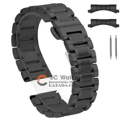 Premium Stainless Steel Watch Strap - Versatile Metal Wristband in Multiple Widths - 18mm (Black)