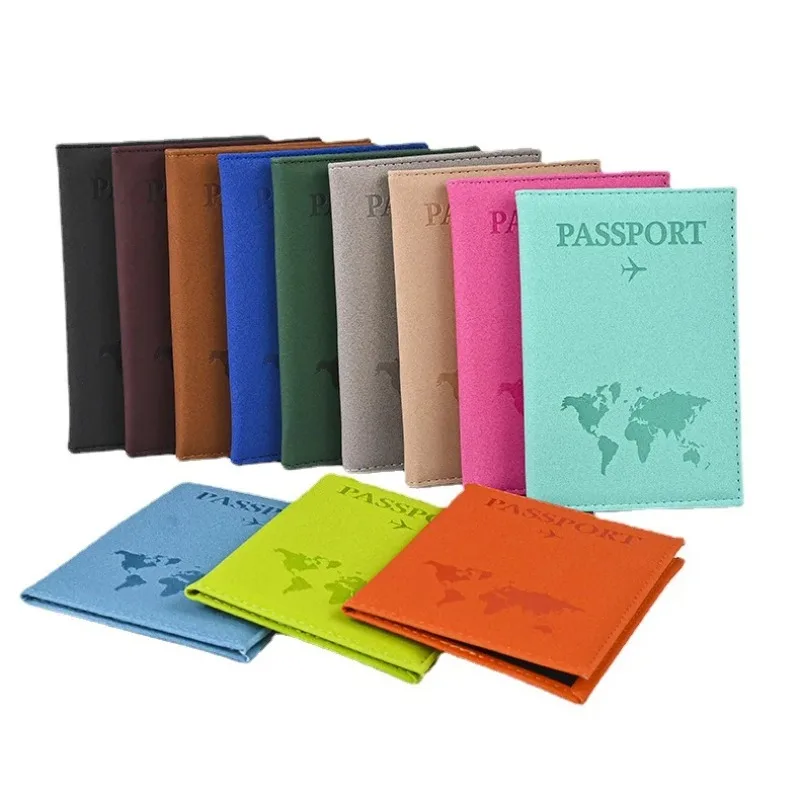 

2024 New Frosted Passport Covers Color Change PU Leather Passport Holder Flight Ticket Clip ID Card Passport Protective Case