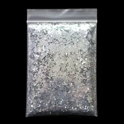 Iridescent Ultra - Fine Nail Glitter Powder - 80 Vivid Colors, 20g Pack (1mm Silver)