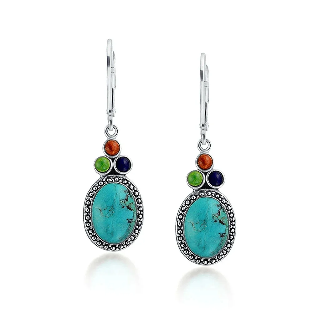 

Vintage Mixed Color Statement Earrings Bohemian Fashion Bride Wedding Engagement Party Jewelry