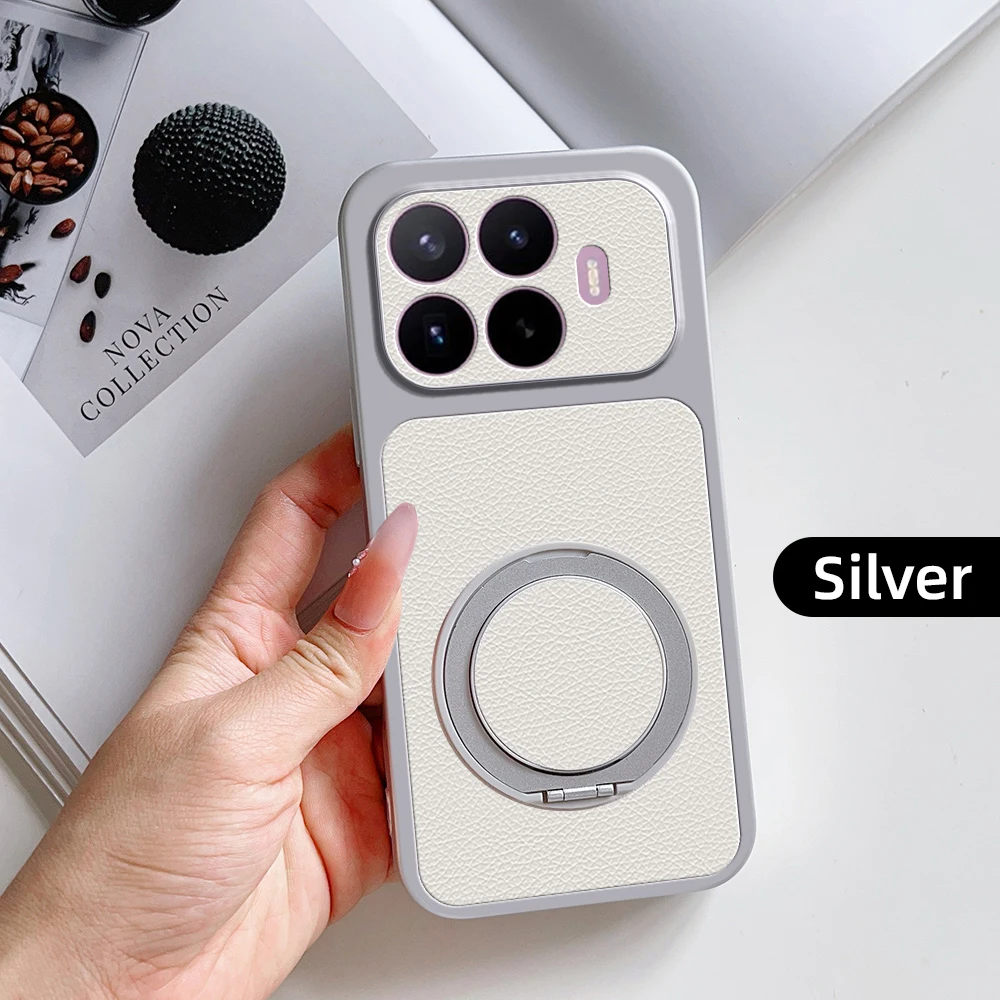 Luxury Leather Matte Magnetic Holder Stand Phone Case