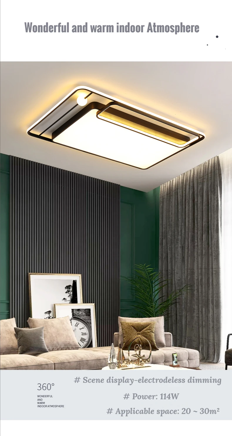 Modern Nordic Led Ceiling Light for Living Room Bedroom Dining Room Home Black/Gold Ceiling Light with Remote Control Dimming fall ceiling light