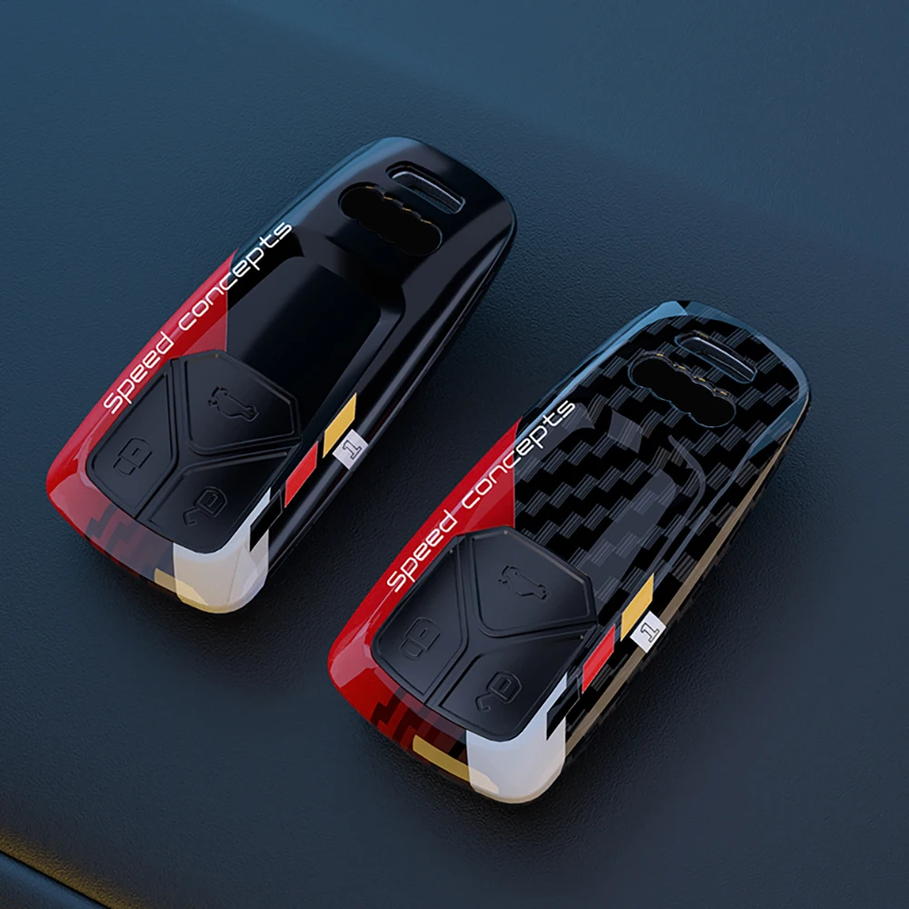 Abs kohle faser autos chl üssel etui abdeckung für audi a4 b9 a5 a6 8s 8w q5 q7 4m s4 s5 s7 tt tts tfsi rs protector shell fob zubehör