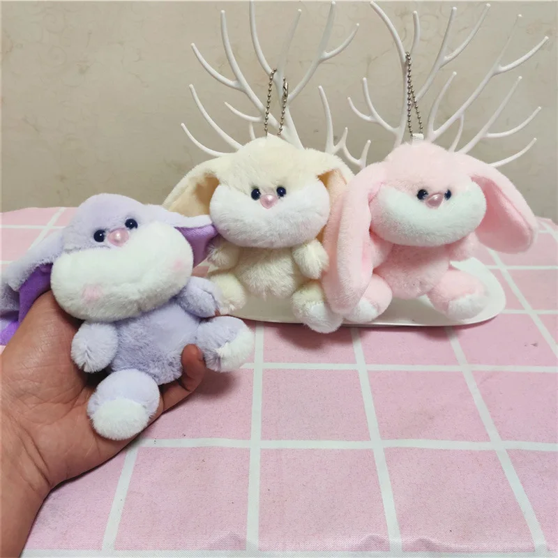 

new popular exquisite Fat face big ears rabbit Cute funny bunny soft pendant boutique keychain couple birthday christmase gift