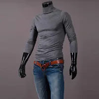 New High Quality Men'S Sweater Cotton Sweater Men'S Pullover Half High Collar Soft And Warm Knitted Men'S Slim Fit Knitwear 2