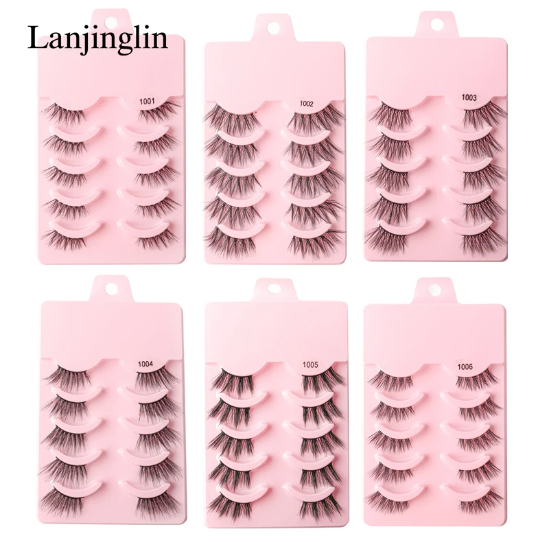 Half Eey Lashes Faux 3/5 Pairs 3D Mink Lashes Wispy 3d Fluffy Natural False Eyelashes Halves Fake Eyelash Extension Maquiagem