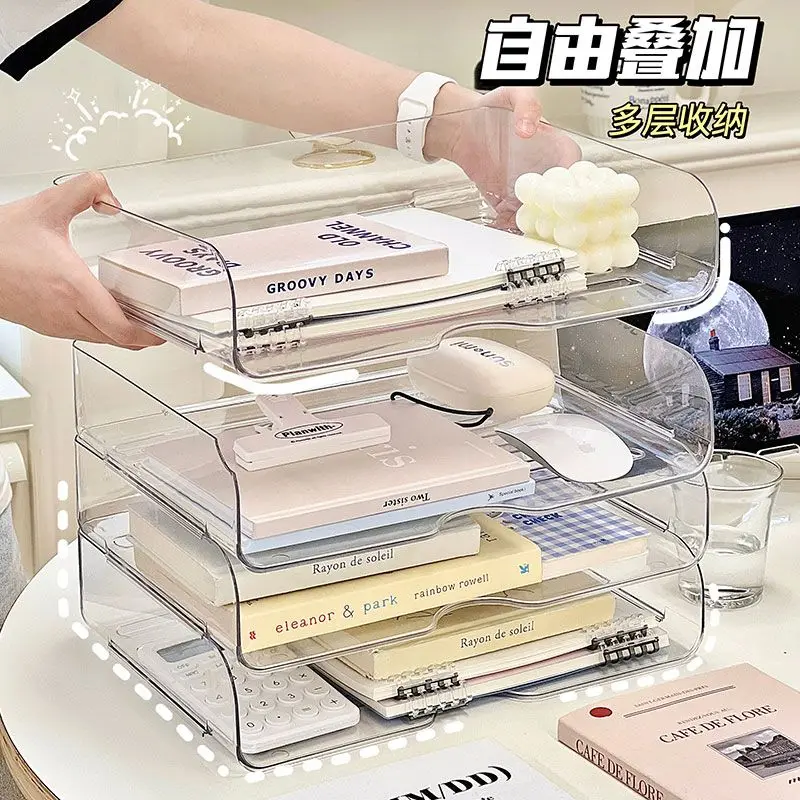 Stackable And Minimalist Magazine Storage And Organization Shelf Desktop Bookshelf Dust-Proof Storage Book Box For Writer