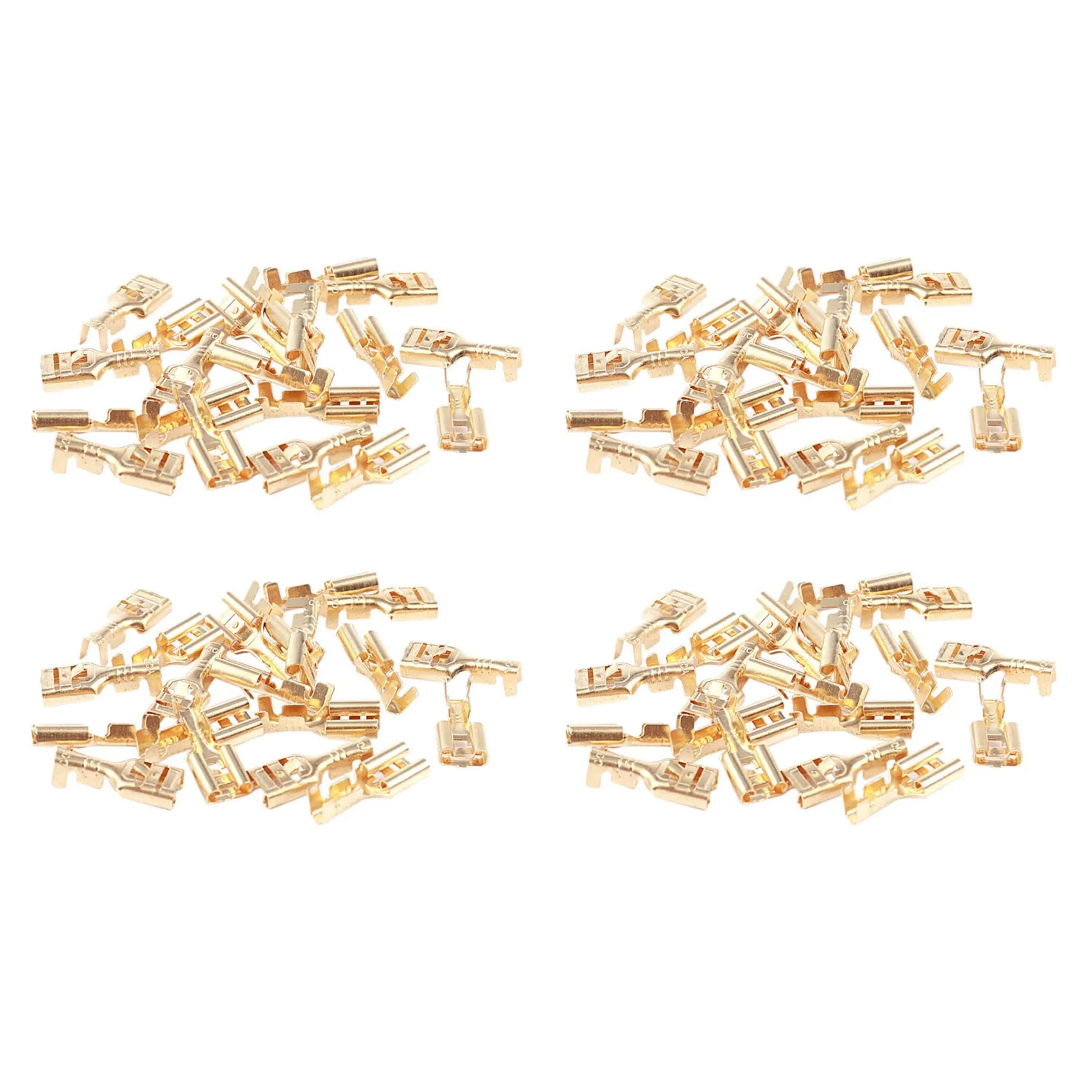 황동 6.3mm 커넥터 암형 스페이드 케이블 터미널, 80개