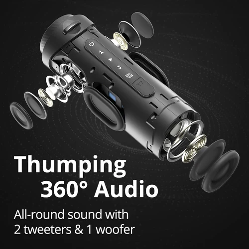 Tronsmart T7 블루투스 스피커, 360 도 서라운드 사운드, LED 모드, 진정한 무선 스테레오, 캠핑용 앱, 휴대용 스피커 2