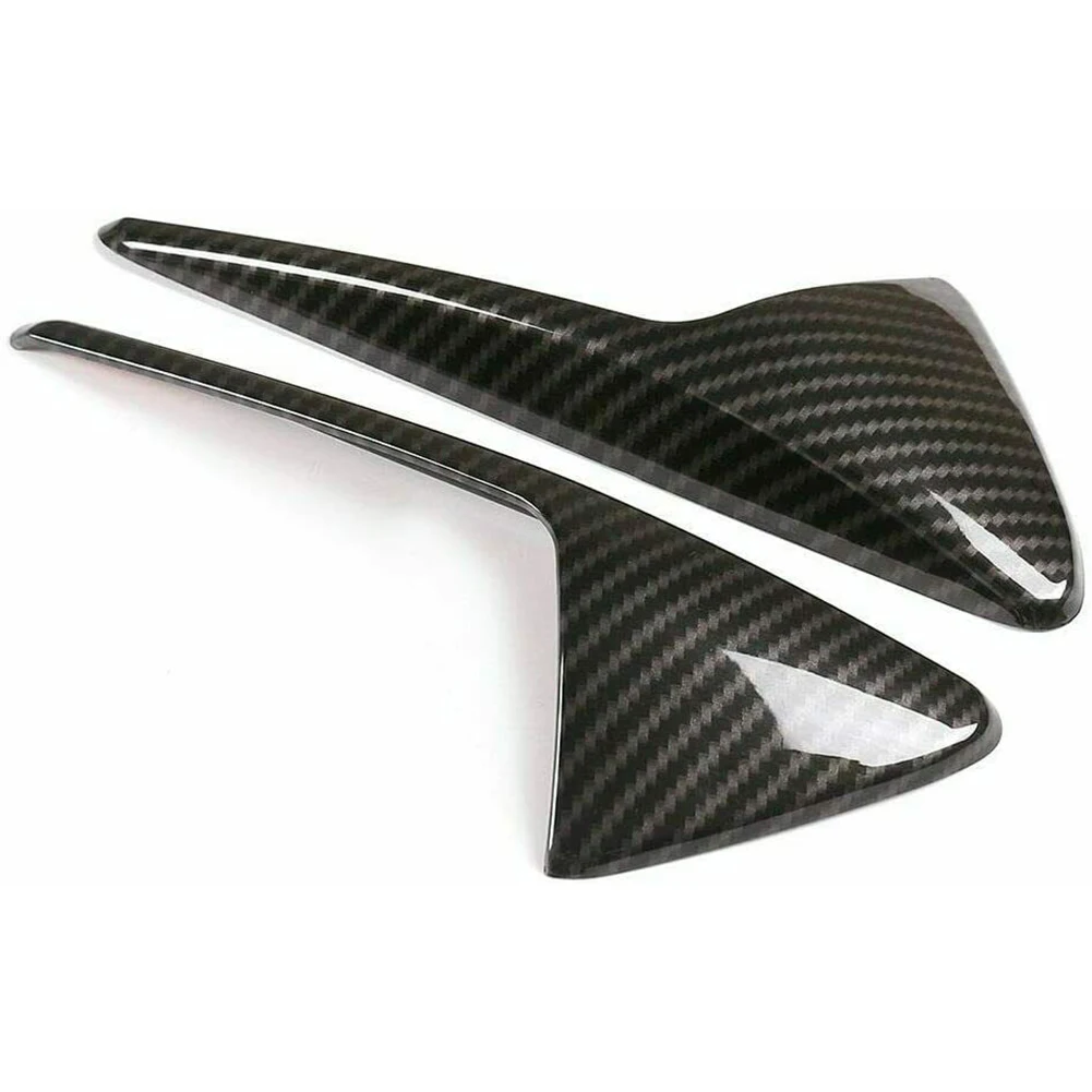 

2PCS Left + Right ABS Plastic Cover For Tesla Model Y 3 Bright Carbon Fiber Side Camera Protection Cover Replacement