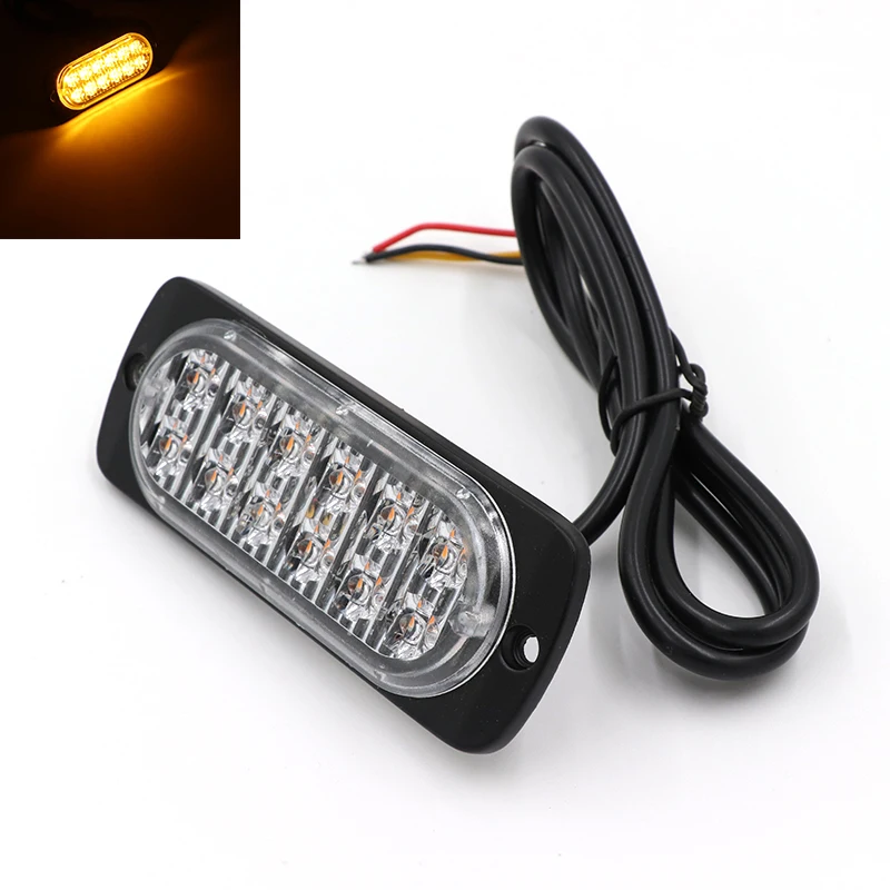 

Amber 12-LED Bulbs Car Grille Emergency Signal Strobe Light Breakdown Lamp Universal Accessories Fit for Bnez Mazda Honda Audi