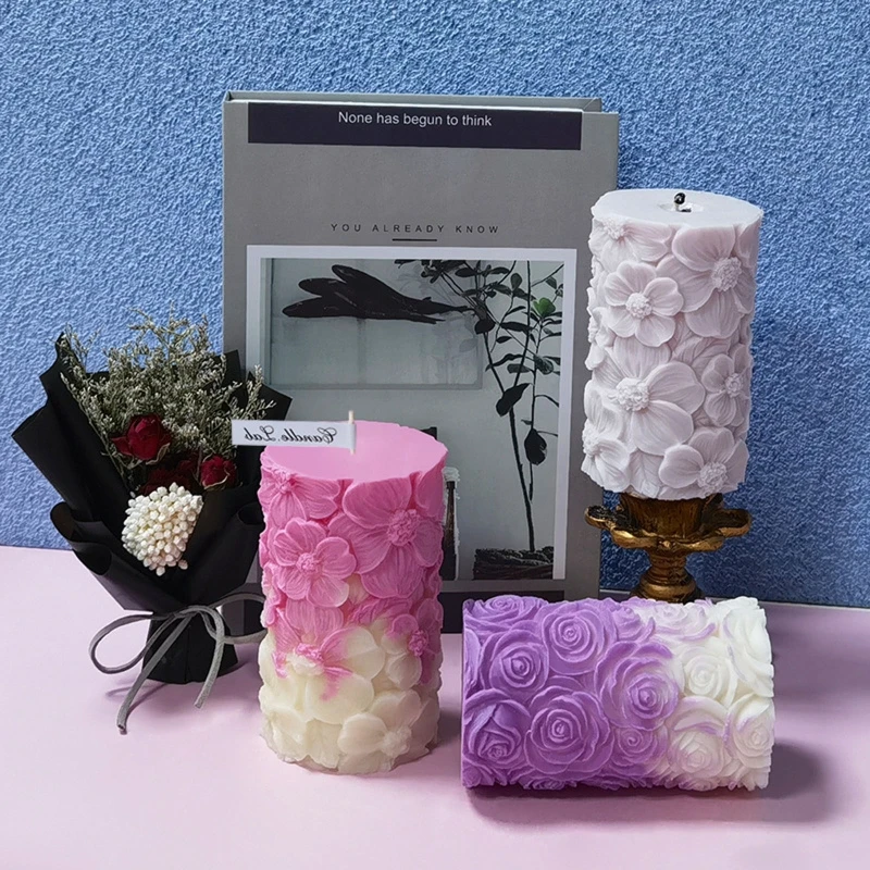 

Handmade Candles Mold Non-stick Silicone Mold Fit for DIY Candles Ornaments Soap