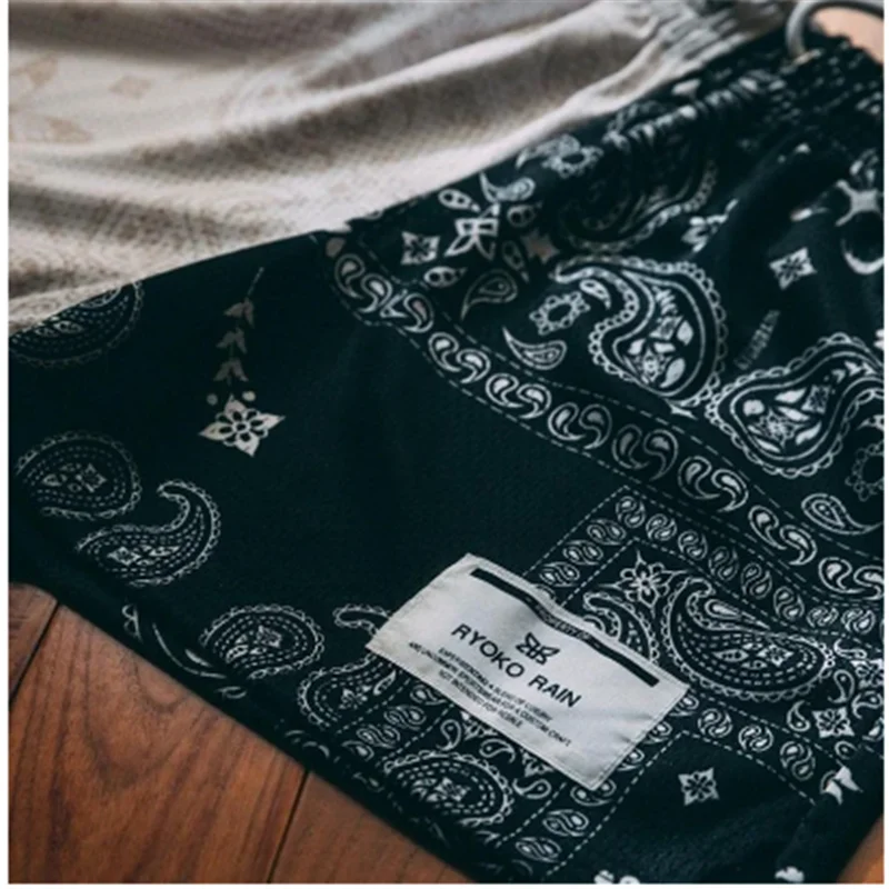 RYOKO RAIN New summer men's shorts men and women's fashion beach seaside casual shorts mesh sports quick-drying quarter pants