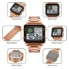 SKMEI 2033 Metal Waterproof LED Luminous Casual Square Clock Style Digital Watch reloj hombre Rectangle Men's Electronic watches 5