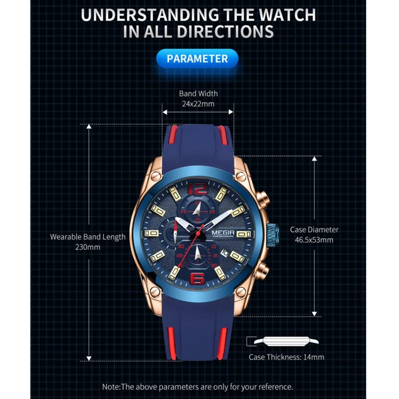 Quartz Watch For Men Sport Silicone Strap Chronograph Military Watch Waterproof Wrist Watches Relogio Masculino Man Clock