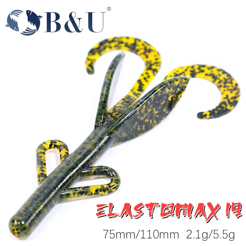 B&U 75 mm/110 mm schwimmender Craw-weicher Angelköder, Garnelenduft, künstliche Köder, gesalzenes Süßwasser, Salzwasser, Barsch, Hecht