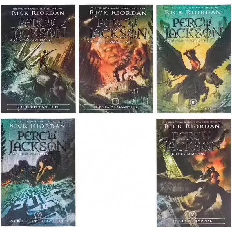 5 Books/Set Percy Jackson & The Olympians English Original Novel Books Children\'s English Picture Book Sets