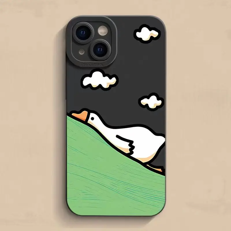 Cartoon Duck Silicone Case with Lens Protection - Soft Back Cover