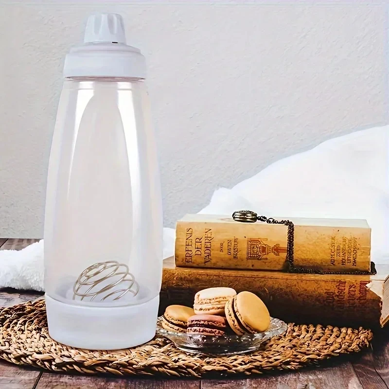 Enhanced Pancake Batter Mixer Bottle with Blender Ball and Whisk