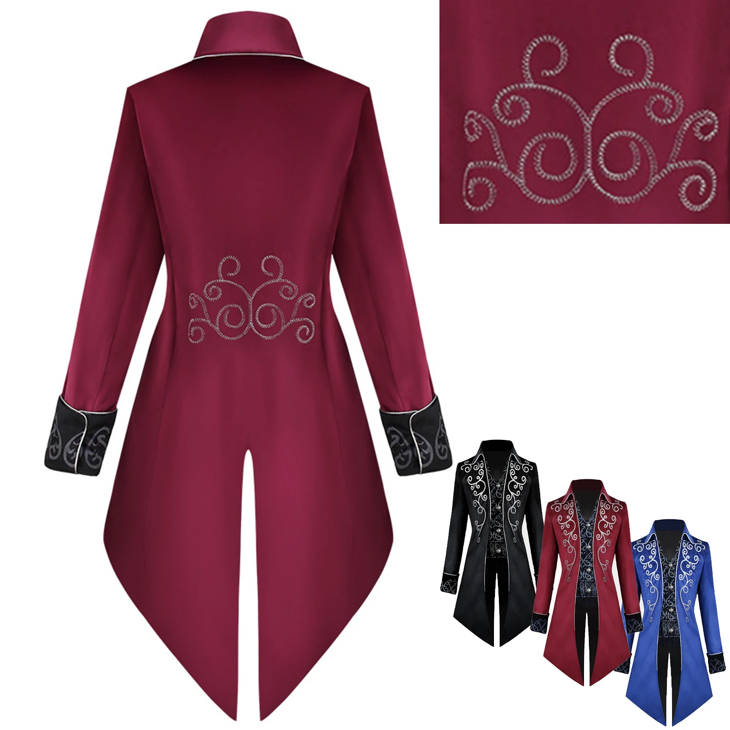Vintage Gothic Vampire Renaissance Theatrical Performance Coat