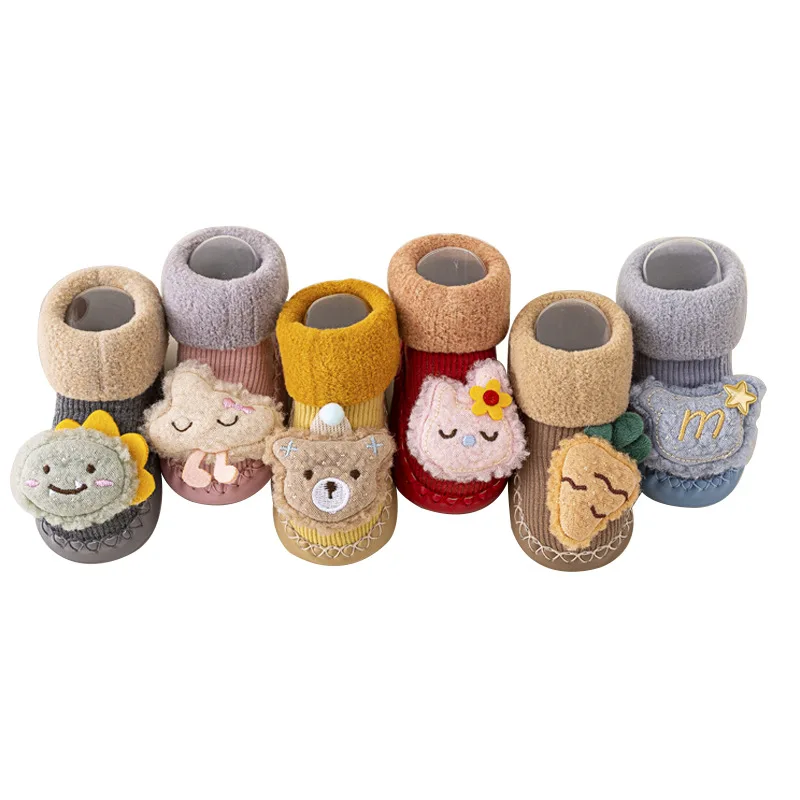 

New thickened wool ring children's floor socks warm non-slip baby floor shoes cute cartoon baby walking shoes Soft Sole Sock