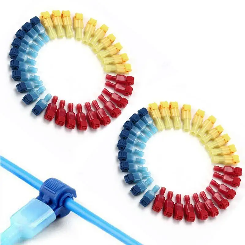 

Wire Splice Connectors Kit Pack Of 60 Quick Solderless T Tap Connector Solid Terminal Connector For 12-10AWG/22-18AWG/16-14AWG
