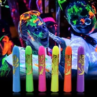 6Pcs Face Paint Crayon Vibrant Color Neon Body Paint Stunning No Odor Makeup Painting Face Body Paint Glow Stick Party Supplies 1