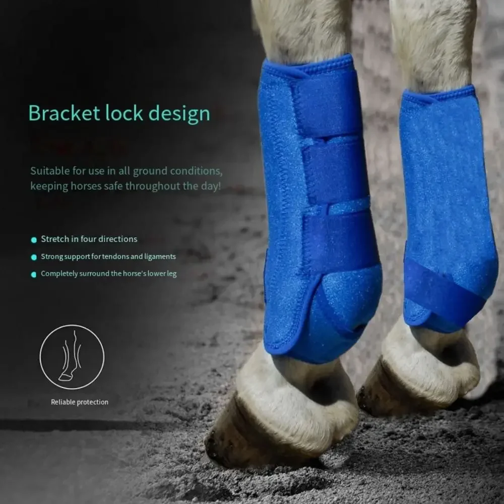 4x Horse Boots Leg Wraps Adjustable Support Professional Leg Guard Leg Protection for Jumping Training Equestrian Accessories 5