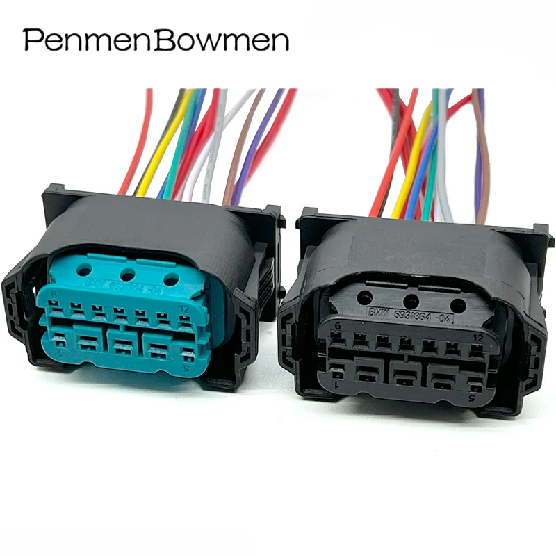 Chicote de Fios do Plugue do Farol do Carro Conector Impermeável Automático 61132359991 Bmw 11452335-1 1-1452334-1 12 Pinos