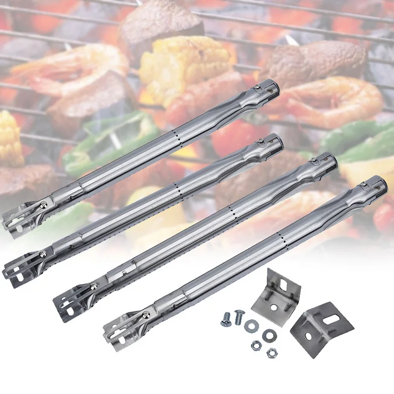 

4pcs Scalable BBQ Gas Grill Tube Burners Adjustable 30-45cm Replaced Stainless Steel Tool Universal Replacement