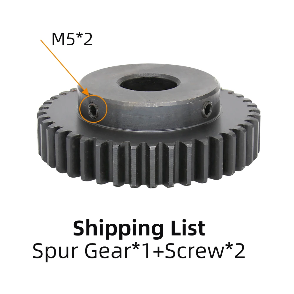 고주파 담금질 기어 휠 톱니 두께 1.5M40T 스퍼 기어, 블랙닝 탄소강 SC45, 40 톱니, 12mm 보어 6-25mm