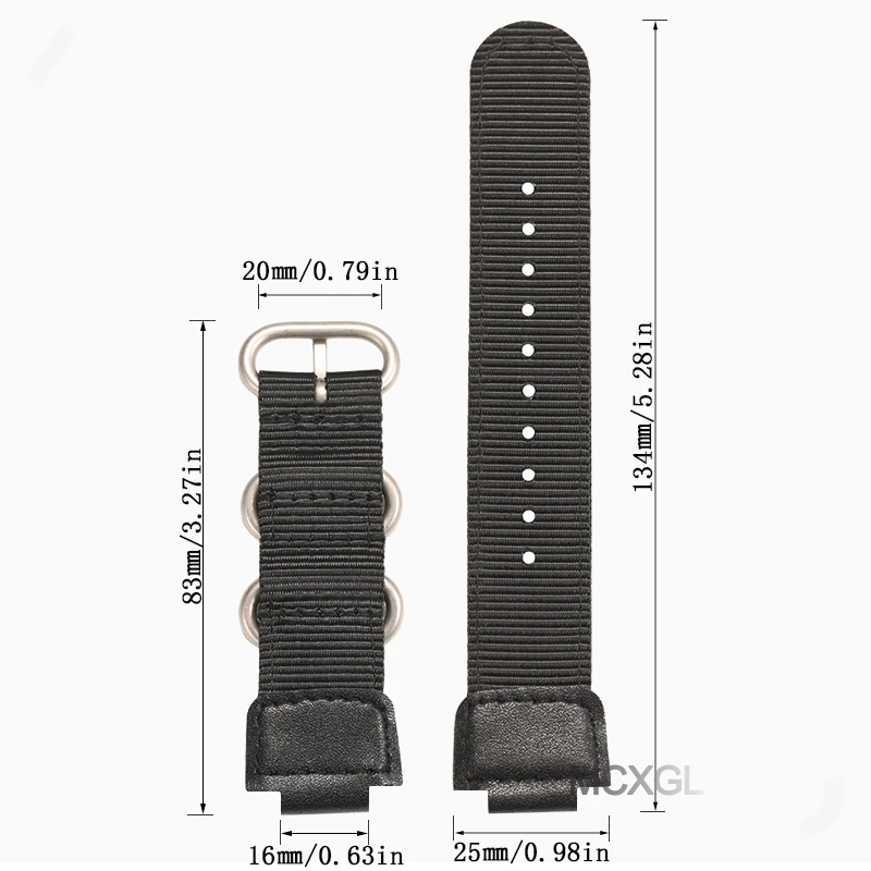 Nylon Strap Watchband Bracelet - Durable and Stylish 16mm Design