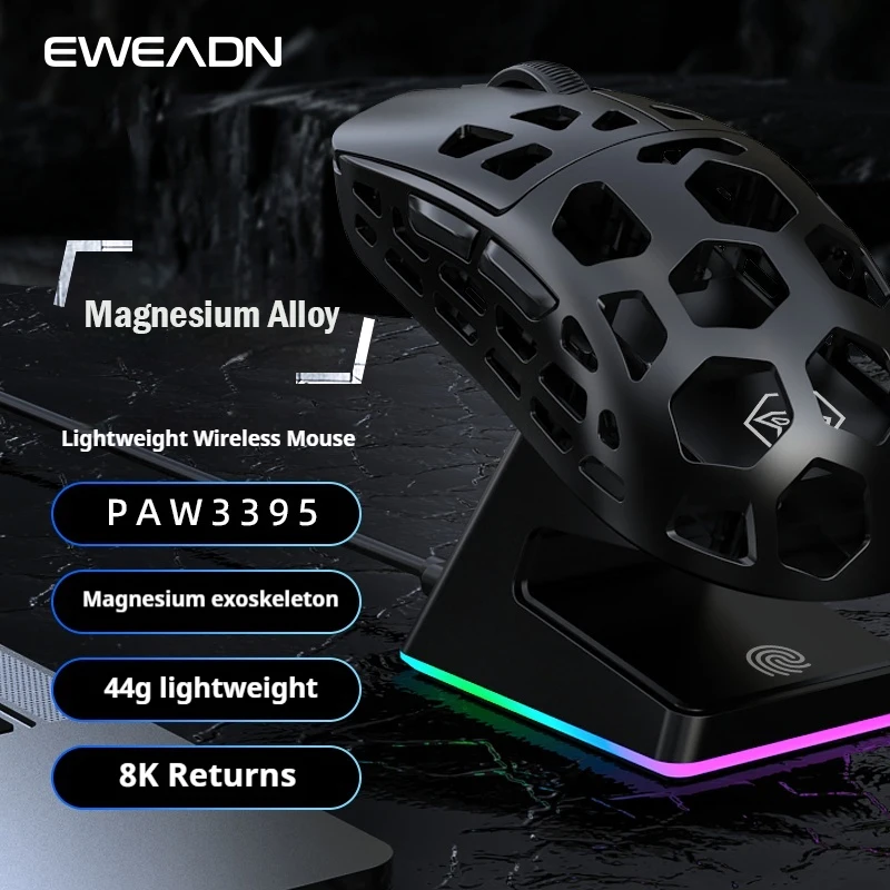 EWEADN L1 Magnesium Alloy Esports Wireless Mouse RGB Charging Base